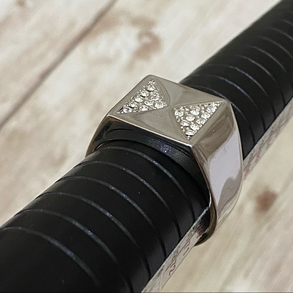 Polished Silver-tone Clear CZ Unisex Ring Size 13 - Picture 10 of 11